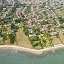 An aerial shot of the area