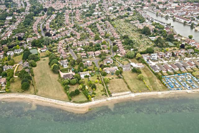 An aerial shot of the area