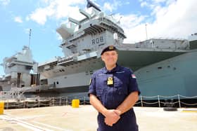 Commodore Steve Moorhouse, commander of the UK carrier strike group.
Picture: Sarah Standing (020720-916)