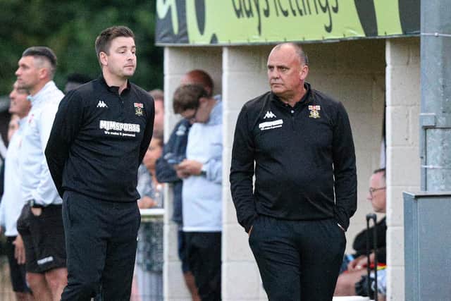 Fareham boss Pete Stiles, right. Picture: Chris Moorhouse (jpns 170821-13)