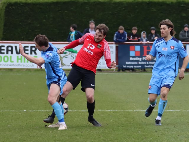 Fareham (red) v Portchester. Picture by Ken Walker
