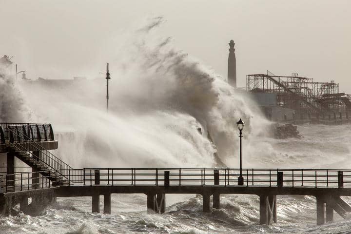 Huge waves caused by Storm Eunice. Picture: Tony Hicks