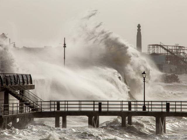 Huge waves caused by Storm Eunice. Picture: Tony Hicks