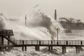 Huge waves caused by Storm Eunice. Picture: Tony Hicks