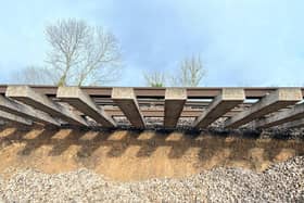 A 44-metre landslip which happened on the embankment to the northeast of Hook station in Hampshire on the line from London to Basingstoke. Photo credit should read: Network Rail/PA Wire