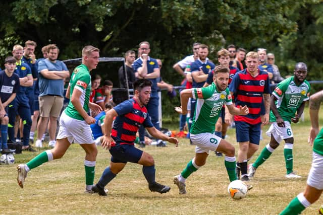 Paulsgrove (blue) vs Moneyfields. Picture: Mike Cooter