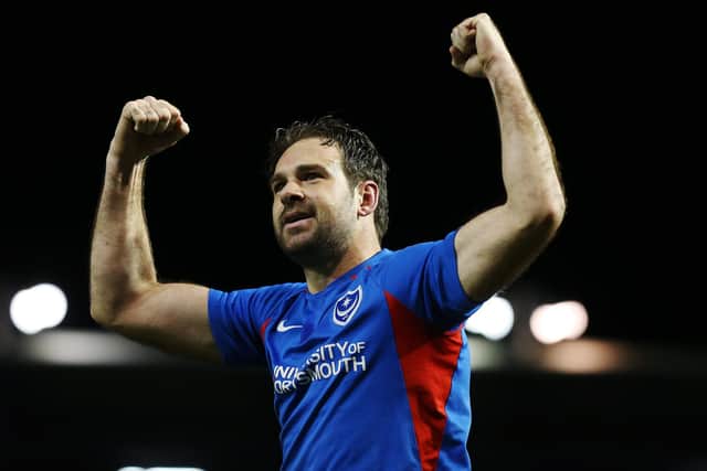 Brett Pitman has addressed the rumour about the significance of not reaching 100 Pompey games. Picture: Joe Pepler