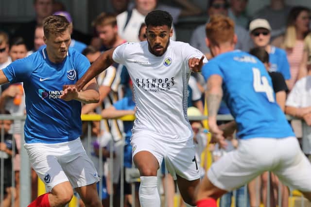 Jonah Ayunga in action against Pompey in a pre-season friendly last summer. Picture: Dave Haines
