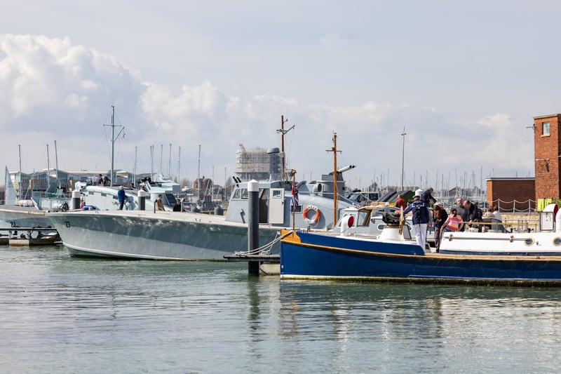 Historic craft assembled for the open day in Portsmouth Harbour. Picture: Mike Cooter (08042023)