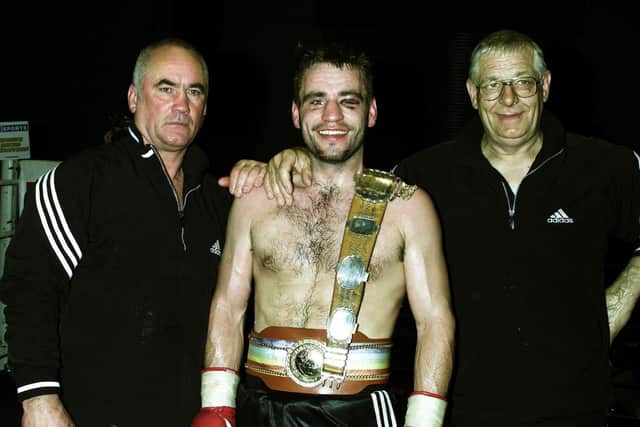 Flashback - Tony Oakey is all smiles after beating Hastings Rasani to win the Commonwealth light heavyweight title in 2001. Picture: STEVE PARKIN.