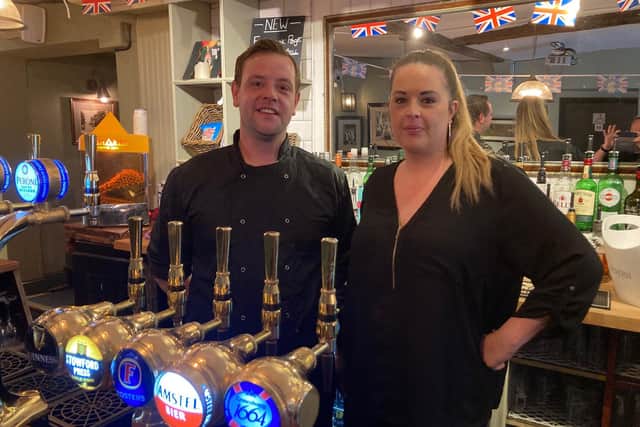 Chef Josh Andrews and landlady Maria Arnett at the Ship and Bell.
