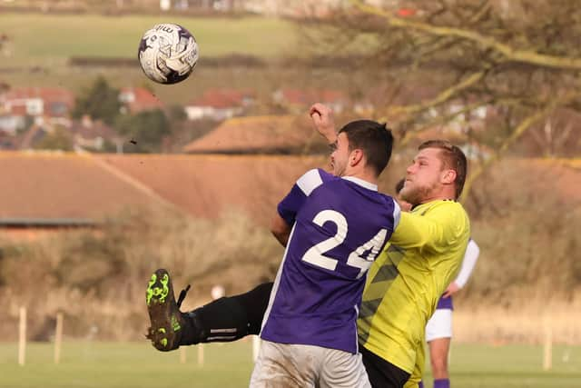 Fort Cumberland (purple/white) v Freehouse B. Picture by Kevin Shipp