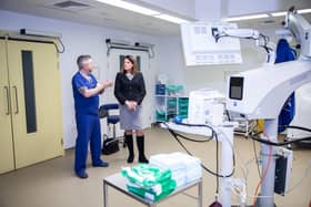 Caroline Nokes MP has a tour of Optegra Eye Hospital Hampshire with Clinic Lead Rob House