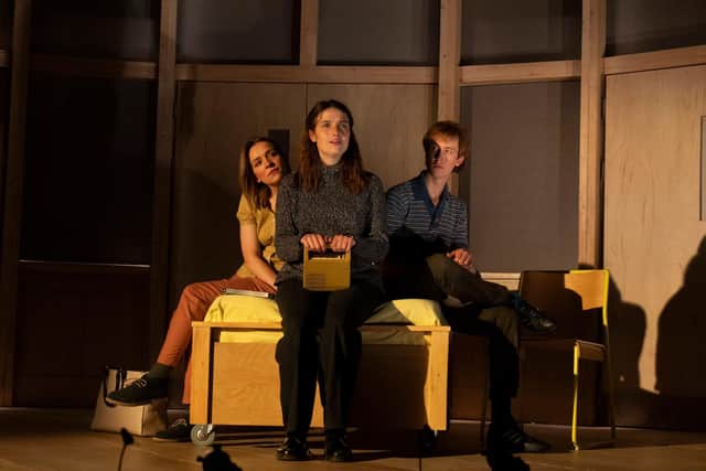 Matilda Bailes (Ruth), Nell Barlow (Kathy) and Angus Imrie (Tommy) in Never Let Me Go is at Chichester Festival Theatre. Picture Hugo Glendinning