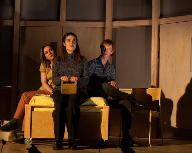 Matilda Bailes (Ruth), Nell Barlow (Kathy) and Angus Imrie (Tommy) in Never Let Me Go is at Chichester Festival Theatre. Picture Hugo Glendinning