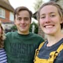 Nicola Purdy with her son Ethan Purdy and her daughter Erin Collins.