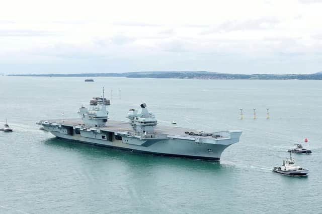 The aircraft carrier is expected to remain in Portsmouth for several days. Photo: Mark Cox