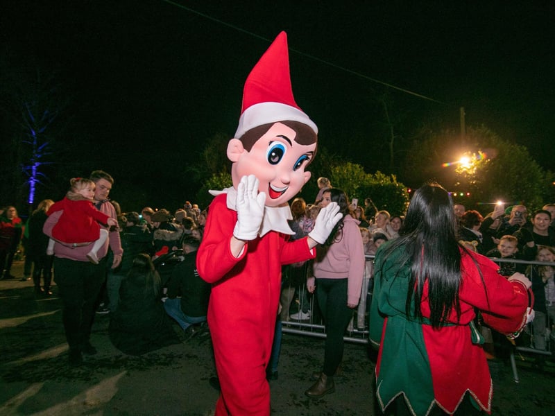 Visitors being greeted at the grotto.