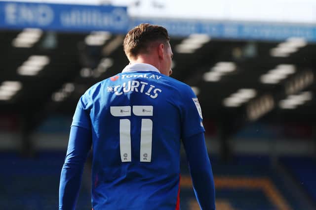 Ronan Curtis is poised to make his 100th appearance for Pompey in their League One match at Burton on Saturday. Picture: Joe Pepler