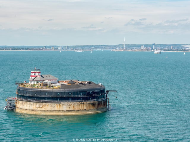 No Man's Fort comes with 23 ensuite bedrooms, five bars, a restaurant, a spa, hot tubs, and a sauna—all with expansive views of the sea.   Picture: Shaun Roster/ www.shaunroster.com