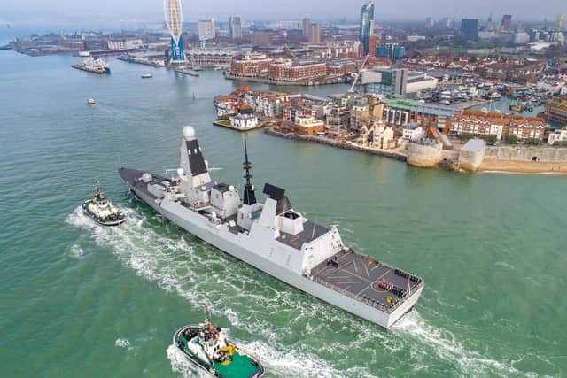 The Type 45 Destroyer, HMS Diamond, near HMNB Portsmouth. Picture: Shaun Roster / SWNS.com