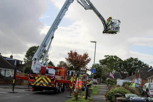 Firefighters tackled a blaze in Waterlooville following a roof fire. 
Picture: Ashley Simmonds