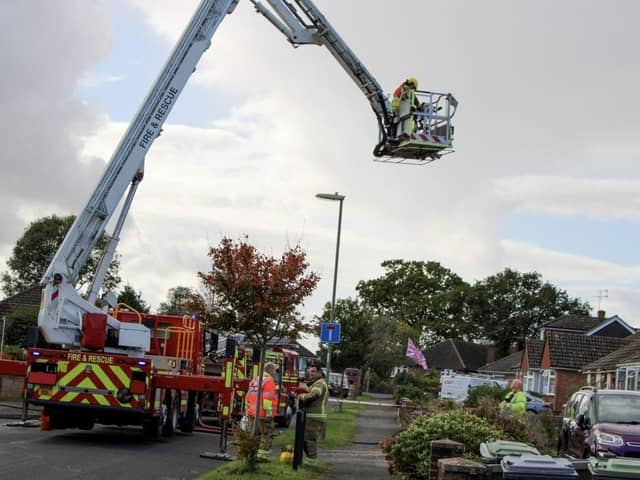 Firefighters tackled a blaze in Waterlooville following a roof fire. 
Picture: Ashley Simmonds