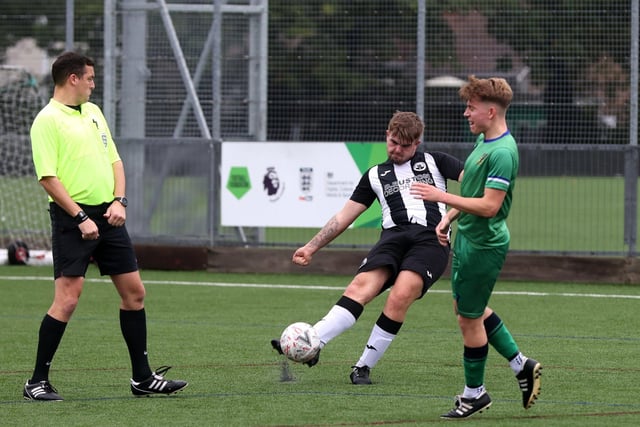 Cowplain (green) v Emsworth. Picture: Sam Stephenson