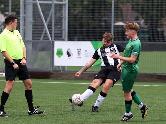 Cowplain (green) v Emsworth. Picture: Sam Stephenson