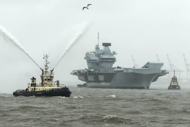 HMS Prince of Wales arrives in Liverpool for a week-long visit. Photo: Royal Navy