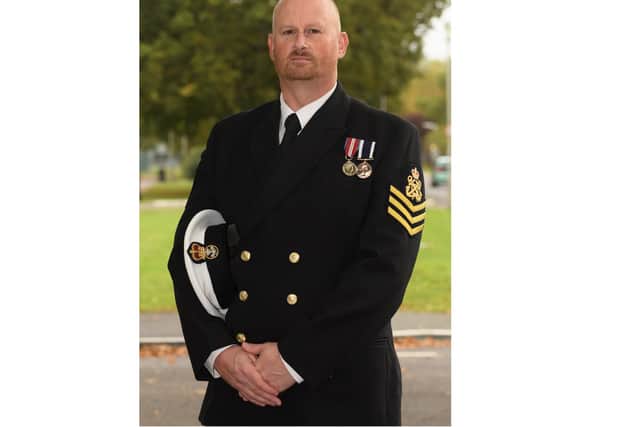 Petty Officer Jon Thornber, who lives in Portsmouth, rushed into the burning building and dragged two injured people out to safety. Photo: Keith Woodland