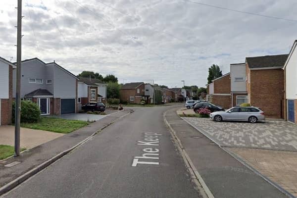 The fire took place at a property on The Keep in Portchester. Picture: Google Street View.