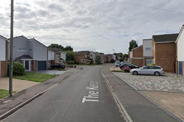 The fire took place at a property on The Keep in Portchester. Picture: Google Street View.