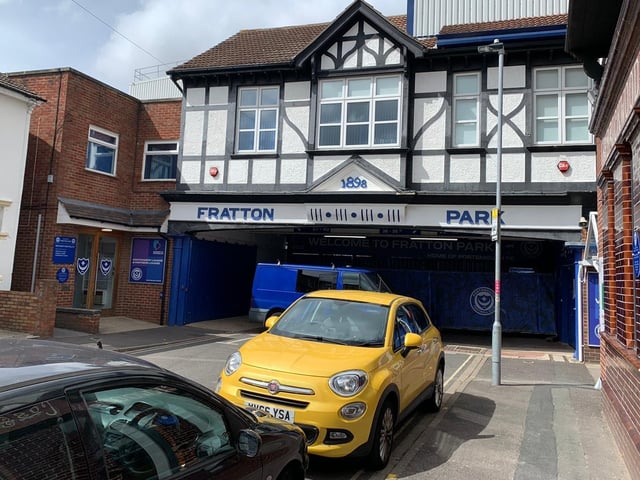 The main entrance to Fratton Park is normally packed with fans at this stage on a match-day