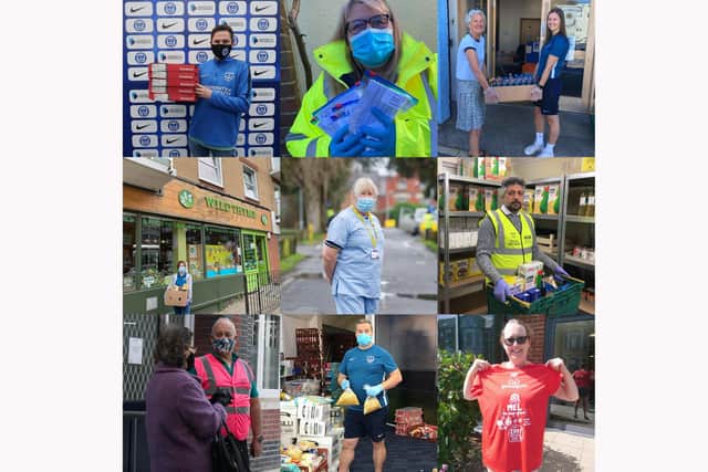 Top row, from left: Connor Turner from PITC, Jane Tume and Katie Aris and another volunteer from PITC.
Middle row, from left: Wendy Peters and Asghar Shah.
Bottom row, from left: Steve Greenway, Simon Chamberlain from PITC and Mel Saxbee from GoodGym, Portsmouth.