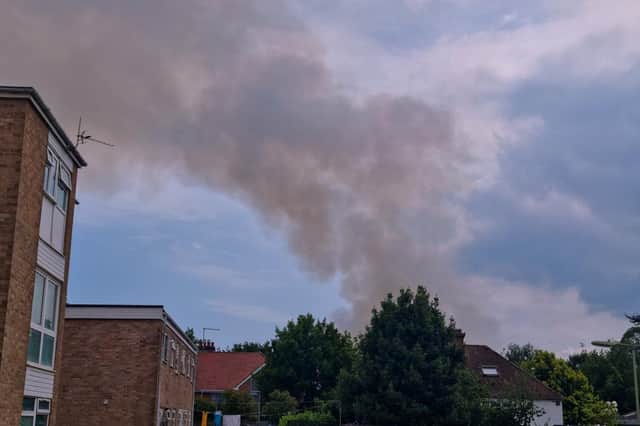 Smoke from a grass fire in Fort Road, Gosport. Taken from Bury Road. Picture by Tony Weaver