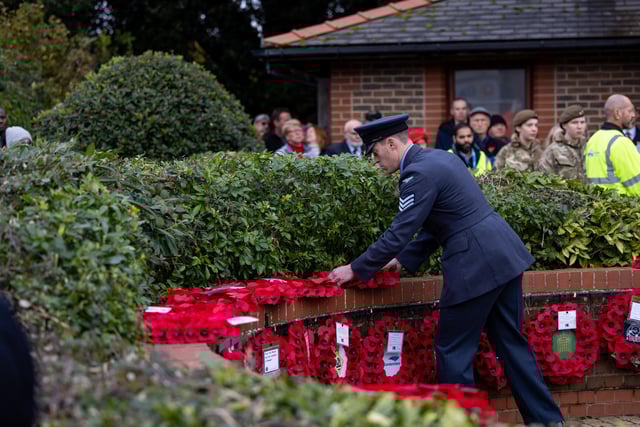 Wreath laying the service in Gosport. Picture: Mike Cooter (121123)