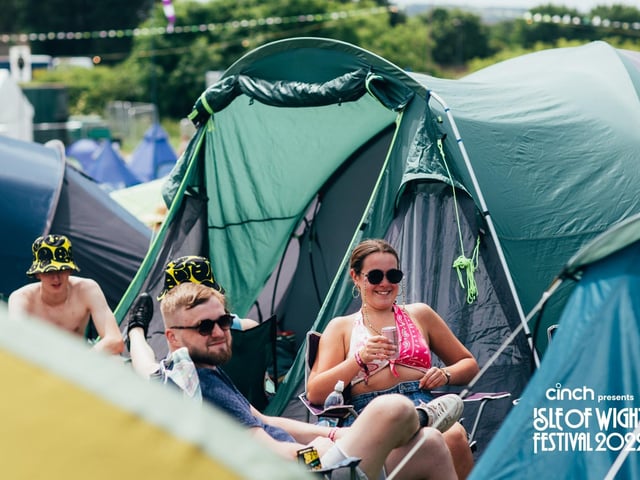 Chilling in the campsite on the opening Thursday of Isle of Wight Festival 2022