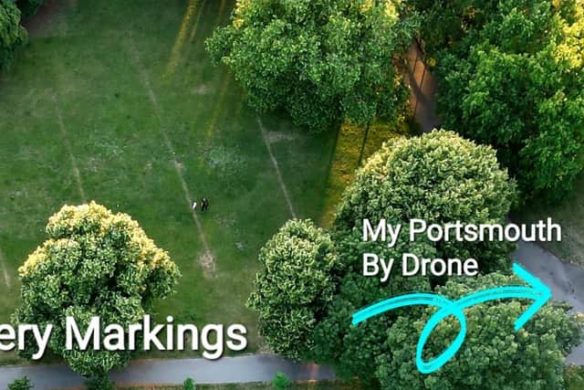 Mystery markings have made an appearance on Milton Green and speculation is that it is the markings of where an old building used to be. 
Photo: Kevin Fryer