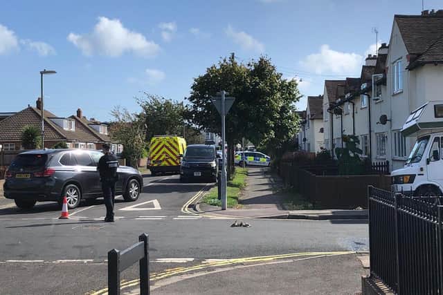 Police in Kings Road, Lee-on-the-Solent this afternoon
Picture: Richard Lemmer