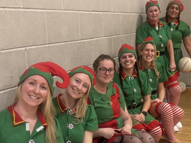 Netball Nutters were dressed as Santa’s Elves for the entire festival!