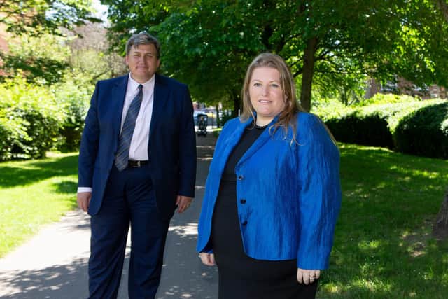 Policing minister Kit Malthouse with Hampshire police and crime commissioner Donna Jones. Picture: Habibur Rahman