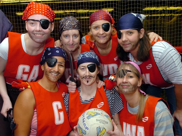 West Group, who played in Division Four of the Portsmouth Tuesday League in 2004, take part in that year's BBC Children in Need Tournament at the Mountbatten Sports Centre.