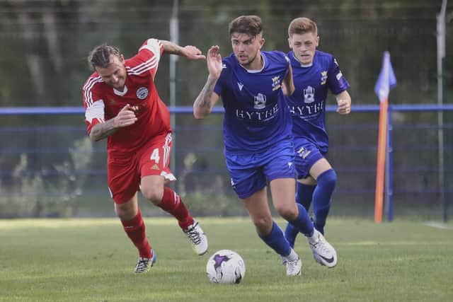 James Cowan in action for Baffins Milton Rovers. Picture: Simon Hill Photography