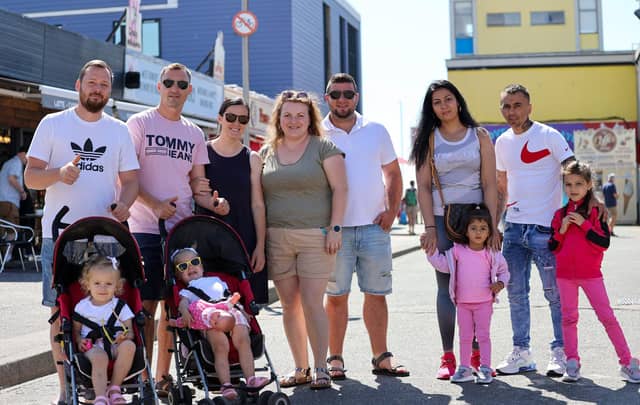 The self titled Romanian Crew who had travelled down from London to spend the day in Southsea. Picture: Alex Shute