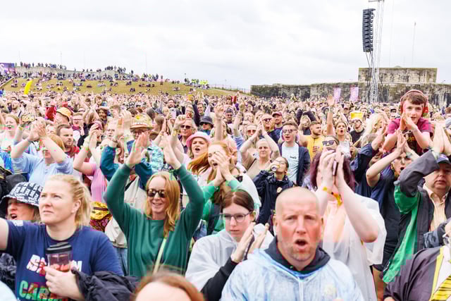 Pictured: The Crowds watching Busted perform on Castle stage Picture:Marcin Jedrysiak