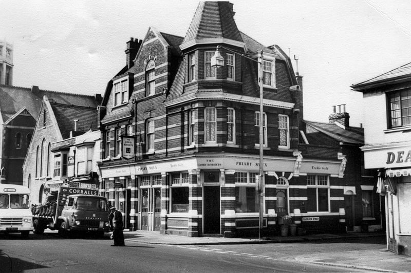 The Lord Roberts pub Tywford Avenue Standing on the corner of Twyford Avenue and Silverlock Street another fine building condemned to road widening was the Lord Roberts. Another building of fine architectural lines that is still missed by locals. Local coal merchants, Corrals can be seen about to make a delivery. When the pub was demolished, a great cloud of coal dust ascended into the air.