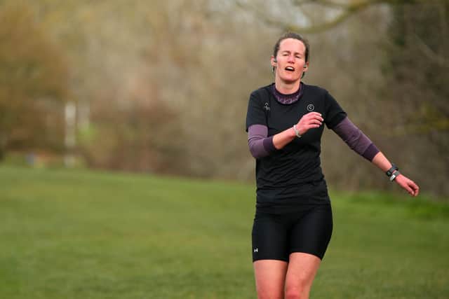 First woman home, Sam Morris, at the Great Salterns parkrun
Picture: Chris Moorhouse