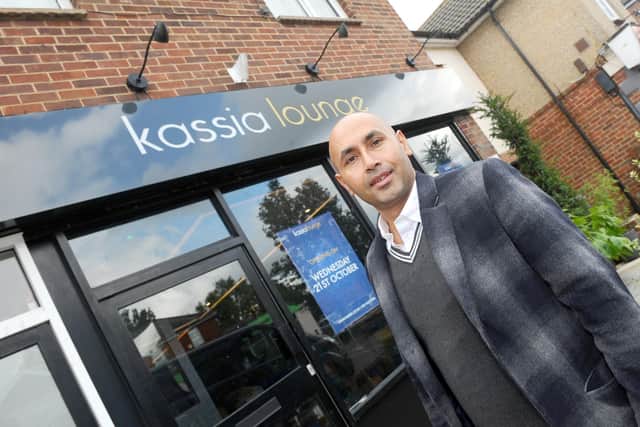 Kaz Miah outside Kassia Lounge in Denmead.
Picture: Sarah Standing (131020-5731)
