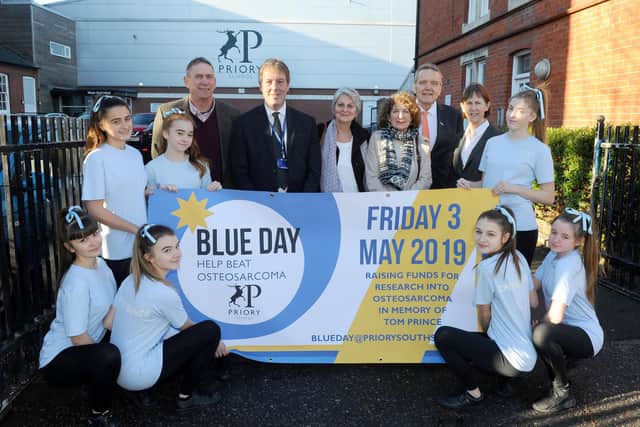 Headteacher, Stewart Vaughan (back second from left), was keen for the school to help support the local community during the coronavirus pandemic.
Picture: Sarah Standing